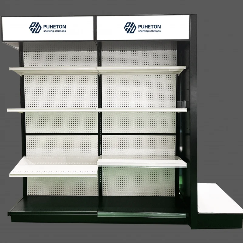 custom.American Style Supermarket Rack Heavy Duty Double Sided Upright Retail Shelves Metallic Supermarket Shelf