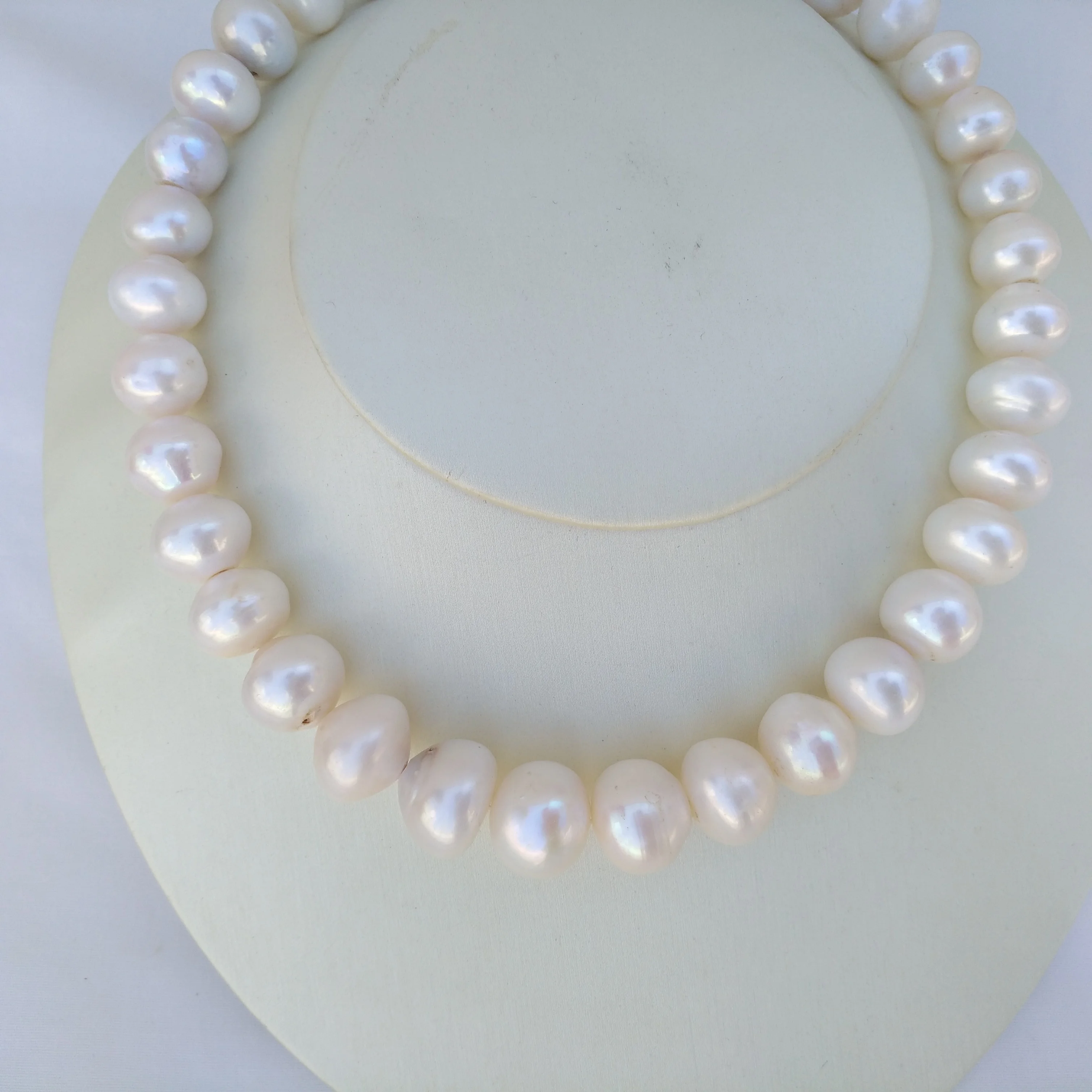 HUGE GENUINE 12-14MM SOUTH SEA WHITE BAROQUE PEARL NECKLACE 18