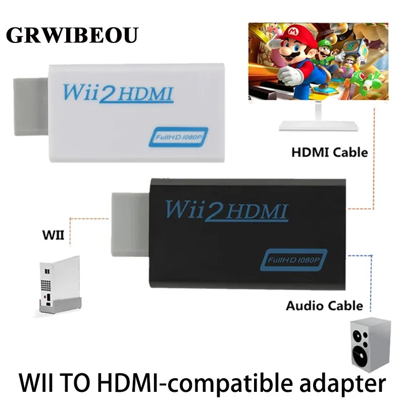 

GRWIBEOU Wii to HDMI Converter 1080P Converter For Wii to HDMI with 3.5mm Audio for PC HDTV Monitor Display Converter