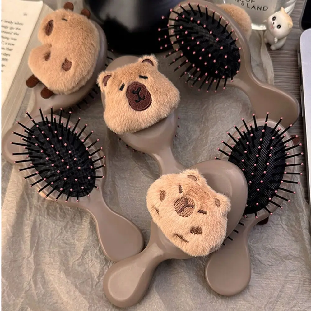 Hair Care Handle Cartoon Air Comb Capybara Scalp Massage Portable Comb Anti Static Girl Heart Capybara Comb Women