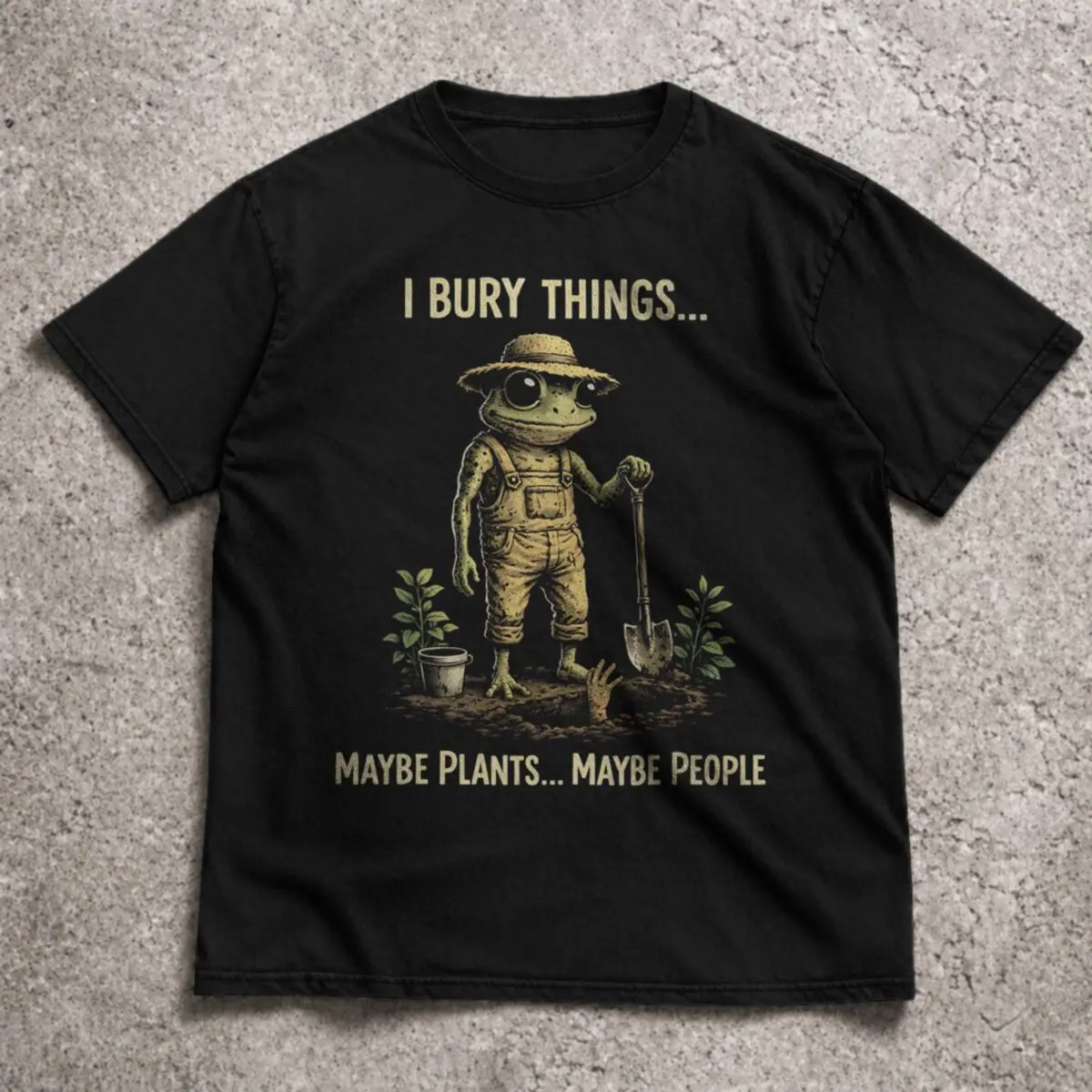 Funny Gardening Shirts for Men Women Summer Crew Neck Popular Tee Shirt Funny Frog I Bury Things Vintage Design T-shirts