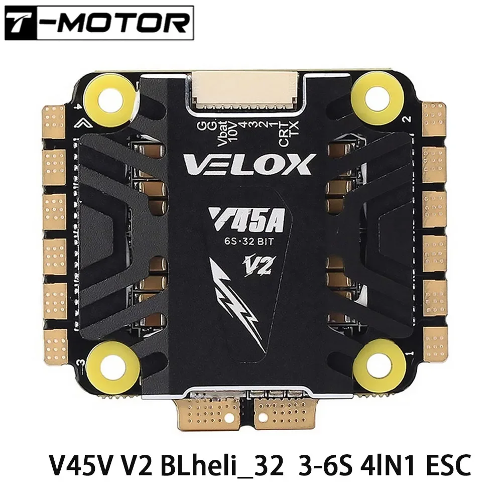 

T-MOTOR VELOX PACER V45A V2 4-в-1 ESC 3-6S Lipo 32BIT 10V/2A BEC контроллер скорости для FPV RC гоночный Дрон Радиоуправляемый