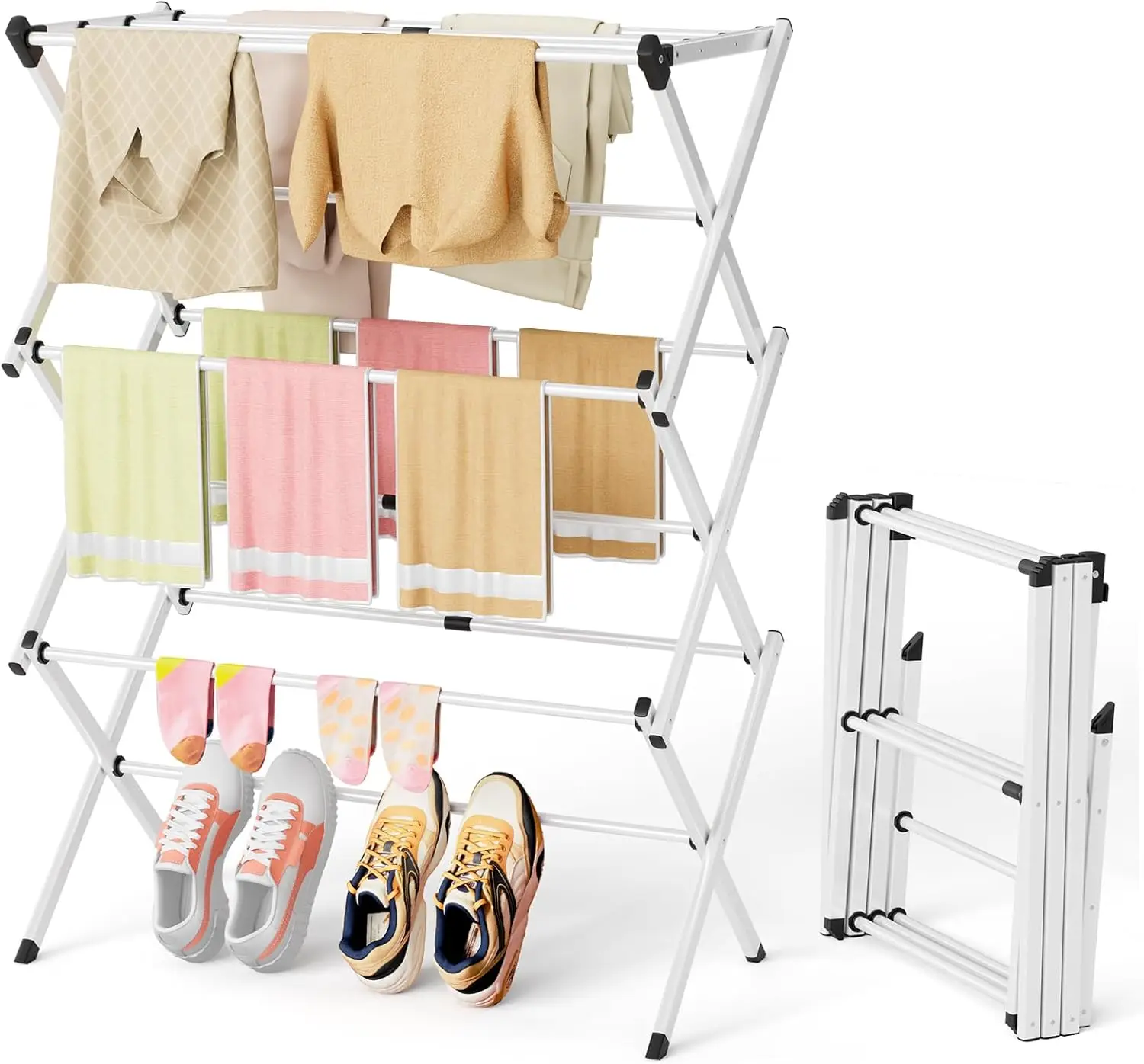 

Складная сушилка для белья для небольших помещений, складная металлическая сушилка для использования в помещении и на улице, для общежитий, квартир, автодомов