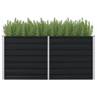 Raised Garden Bed Galvanised Steel Large Metal Planter Box Steel Kit  Outdoor for Plants Vegetables Herbs Flowers 160x80x77 cm