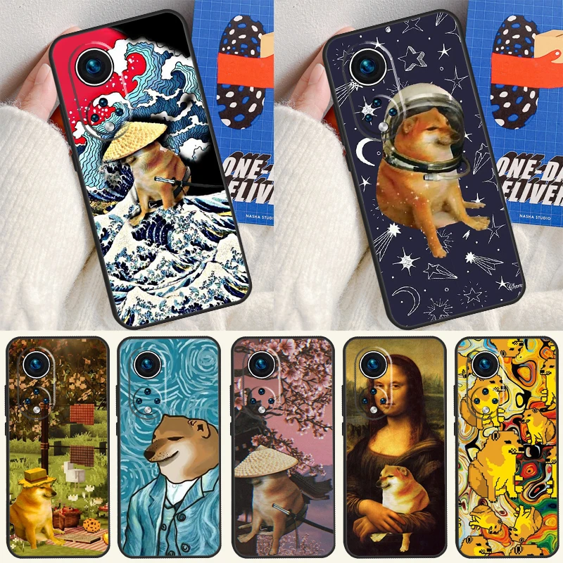 Doge Meme Cheems Funda For Huawei P20 P30 P40 P60 Pro P Smart Nova 9 5T Honor Magic5 Lite X8 X9 a 50 70 Case