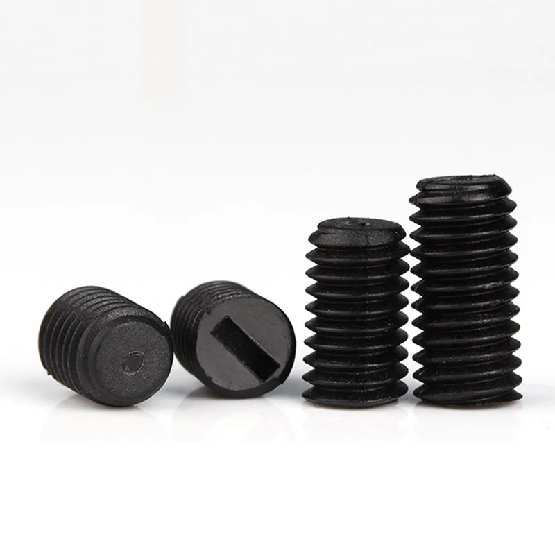 10-50 pz M5 Nylon Set Vite senza testa Lunghezza 6-25mm Filettatura in plastica Testa piatta Metrico Senza testa Bullone con intaglio Bianco Nero Vite di fissaggio
