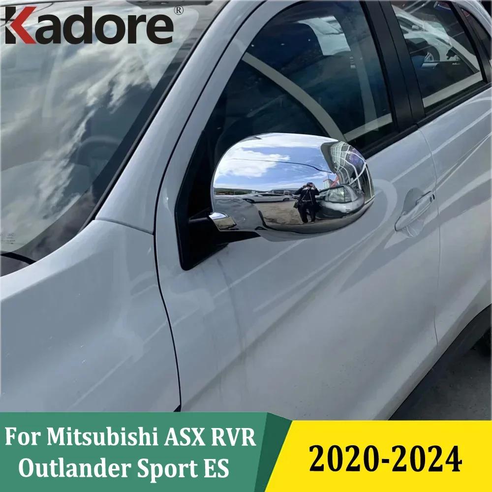 

For Mitsubishi ASX RVR Outlander Sport ES 2020-2024 Rearview Mirror Cover Trim Backup Mirror Decoration Car Styling Accessories