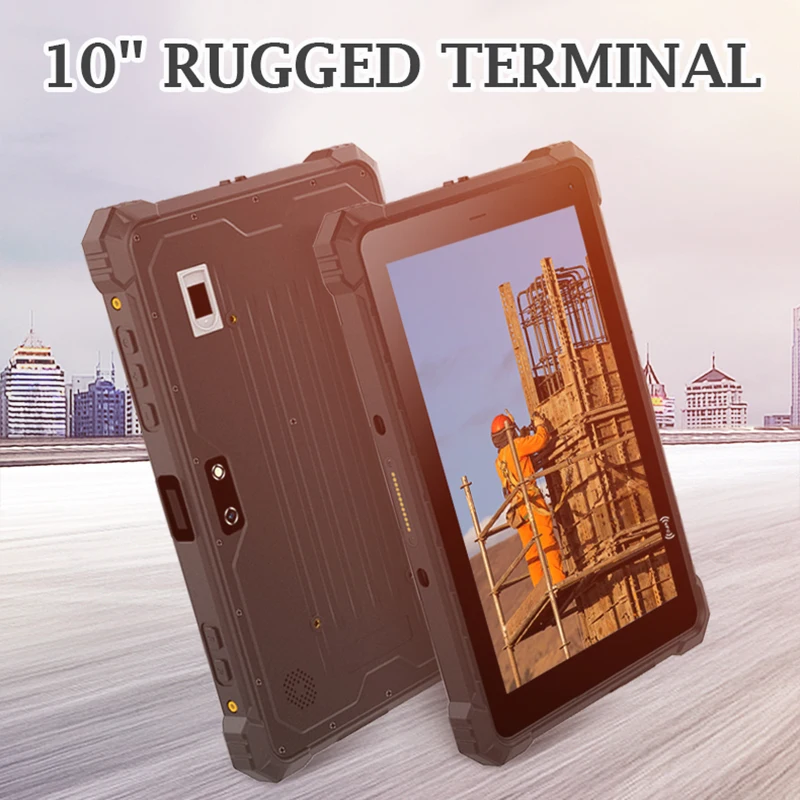 10.1 Inch Android 10000nits 4+64GB IP68 4G LTE Rugged Industrial Tablet Pc With 1D/2D scanner NFC LF HF UHF RFID