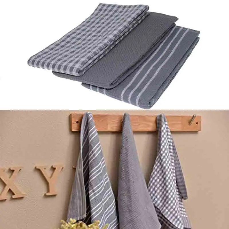 3PCS/SET Kitchen Towels Cotton Tea Towels Dish Cloth Absorbent And Lint-Free Washable Table Napkin