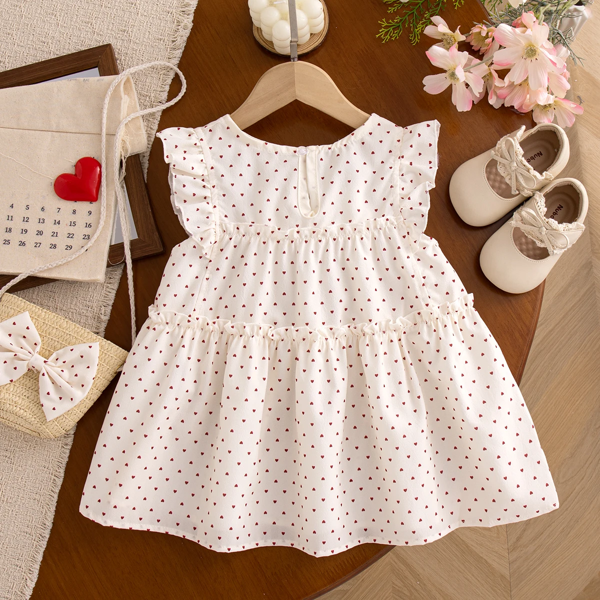 9 Months-3 Year Baby Girl Summer Dress Gift Bag Sweet Polka Dot Sleeveless Korean Casual Daily Outdoor Wear Baby Clothing