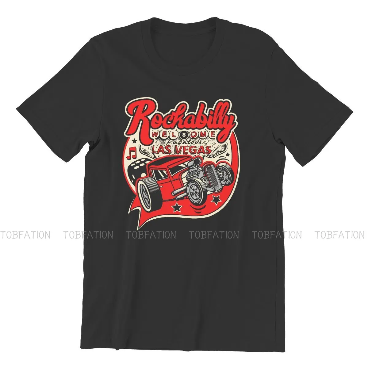 Rockabilly Hot Rod Sock Hop Rocker Vintage Rock and Roll Las Vegas Tshirt Top Graphic Men Summer Clothes Cotton Harajuku T Shirt