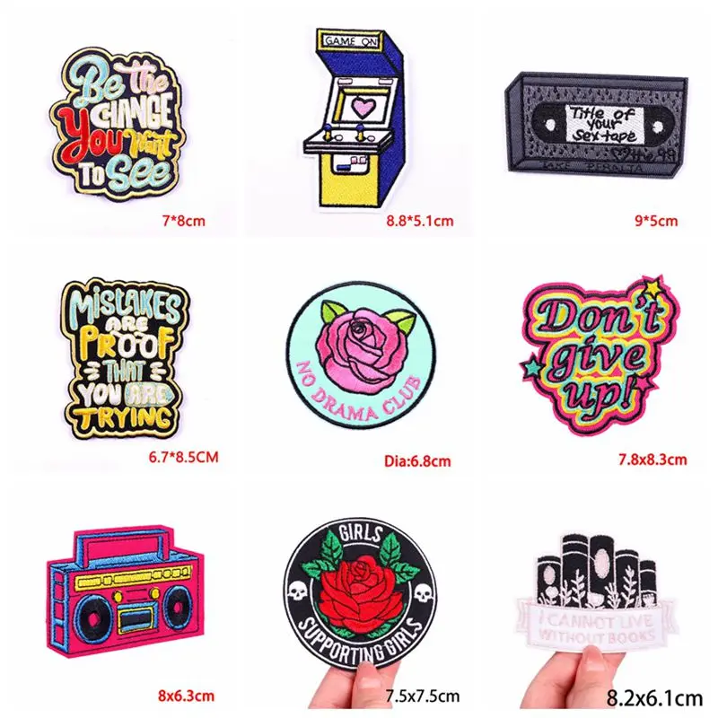 10PCS Moon Sun Cartoon Embroidered Patches For Clothing DIY  Crystal Flower Patch Iron On Patches On Clothes Applique Stickers