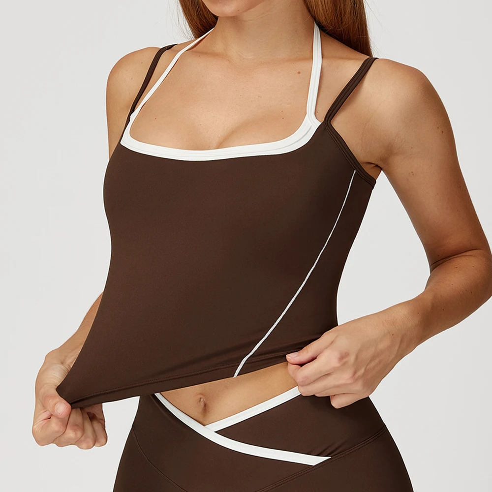 Sports Vest Women Sport Bra Backless Yoga Tank Top Breathable Shockproof Fitness Underwear Yoga Top With Padded Gym Crop Top