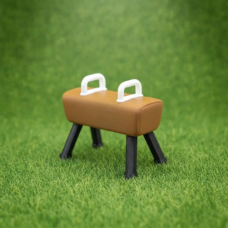 Realistic Mini Pommel Horse Ornament Durable Dollhouse Decoration for Sand Table Scene Layout Photography Props
