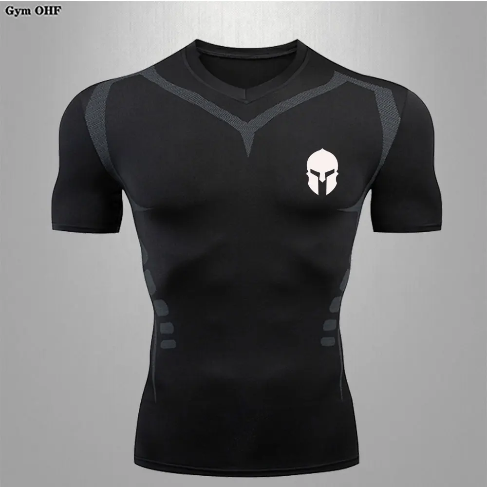 Men Short Sleeve T Shirts Compression Running Shirt Jerseys Sport Workout Clothes For Men Gym Fitness Bodybuilding T-shirts Tops