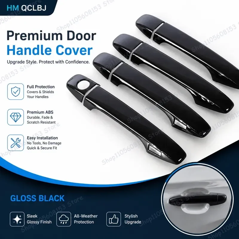 

For Toyota Prius 2010-2015 XW30 ZVW30 ZVW35 Door Handle Cover Sticker Bright Black Car Exterior Trim Accessory