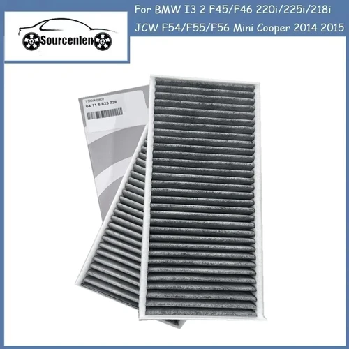 Imagen 1 del producto Filtros de aire de cabina de coche, 2 uds., para BMW I3 2 F45/F46 220i/225i/218i JCW F54/F55/F56 Mini Cooper 2014 2015 64319321875 64116823726