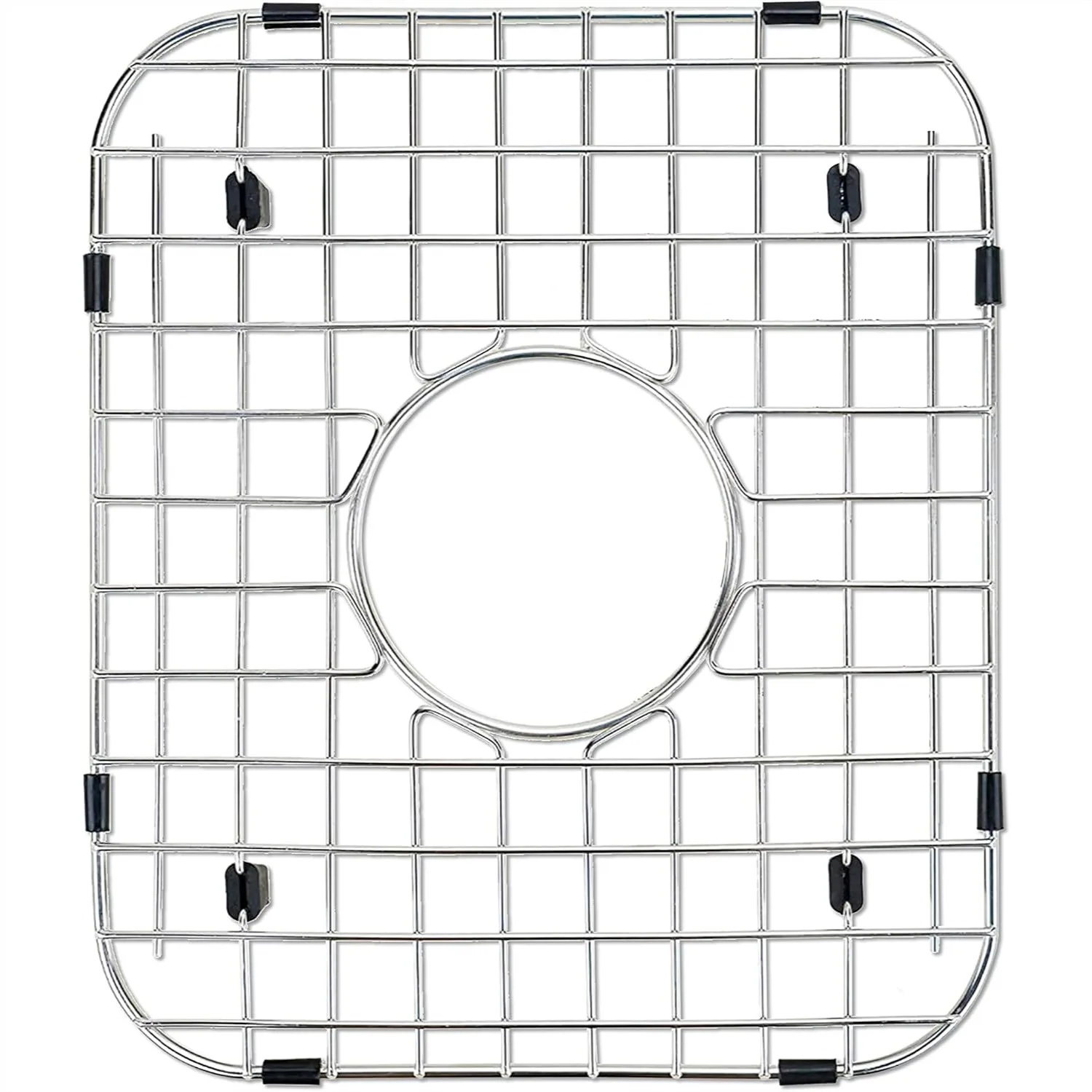 

Stainless Steel Sink Bottom Grid 13.6x11.6 Inch, Kitchen Sink Protector with Center Drain Opening for 14x12 Sink, Rust Resistant
