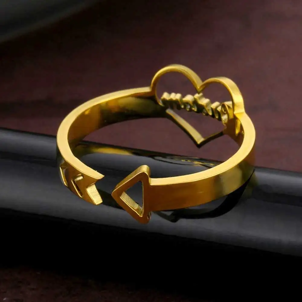 Персонализированное кольцо в форме сердца с именем, мужские романтические золотые кольца из нержавеющей стали на заказ для женщин, ювелирные изделия для пар, подарки Anillos Mujer