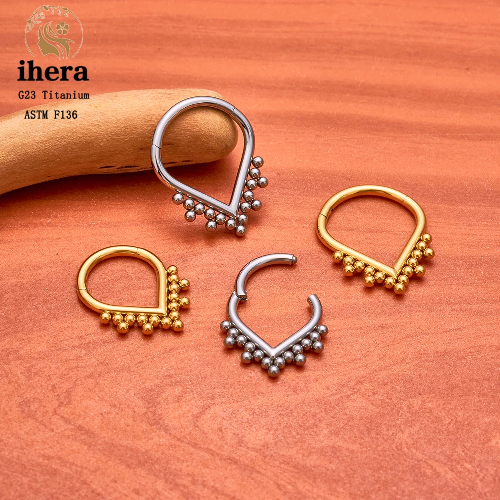 ASTM F136 Titanium Sunburst Nose Ring 16G Hinged Clicker Segment Daith Hoop Earring Cartilage Helix Septum Piercing Jewelry view 4