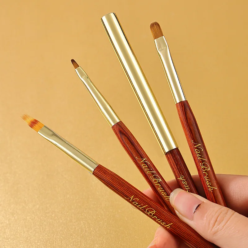 

1/4PCS Gold Double Head Nail Brush Drawing Brush Liner Brush Painting Pen Gel Polish Crystal Nail Art Manicure Tools Nails