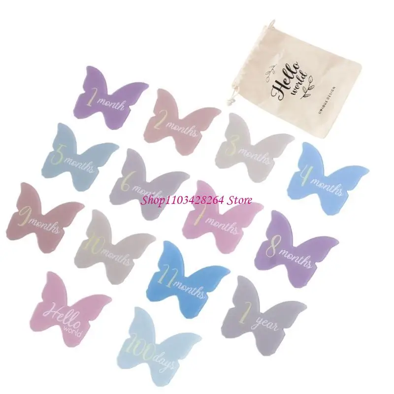 

14pcs Baby Landmark Cards Cloud/Butterfly Form