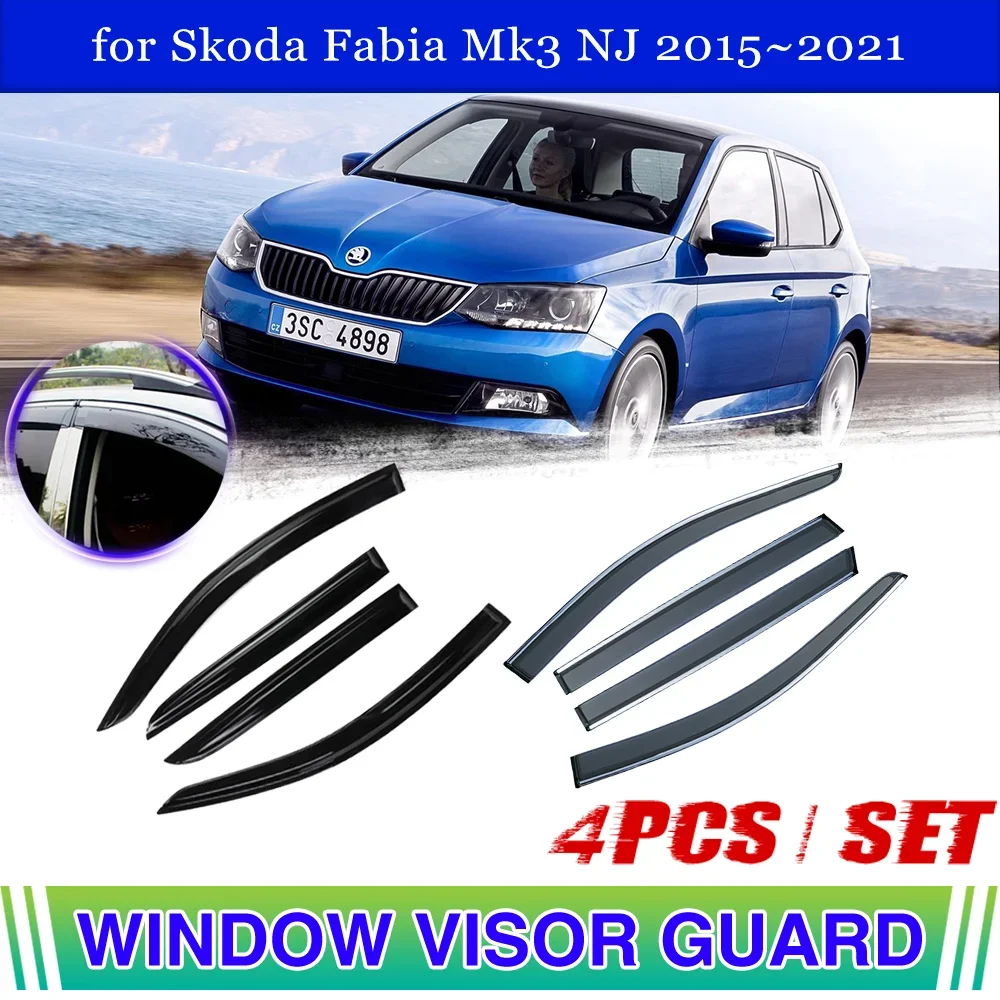 

Car Window Visor for Skoda Fabia Mk3 NJ Hatchback 2015~2021 Door Smoke Vent Awning Sun Rain Eyebrow Cover Deflector Accessorie