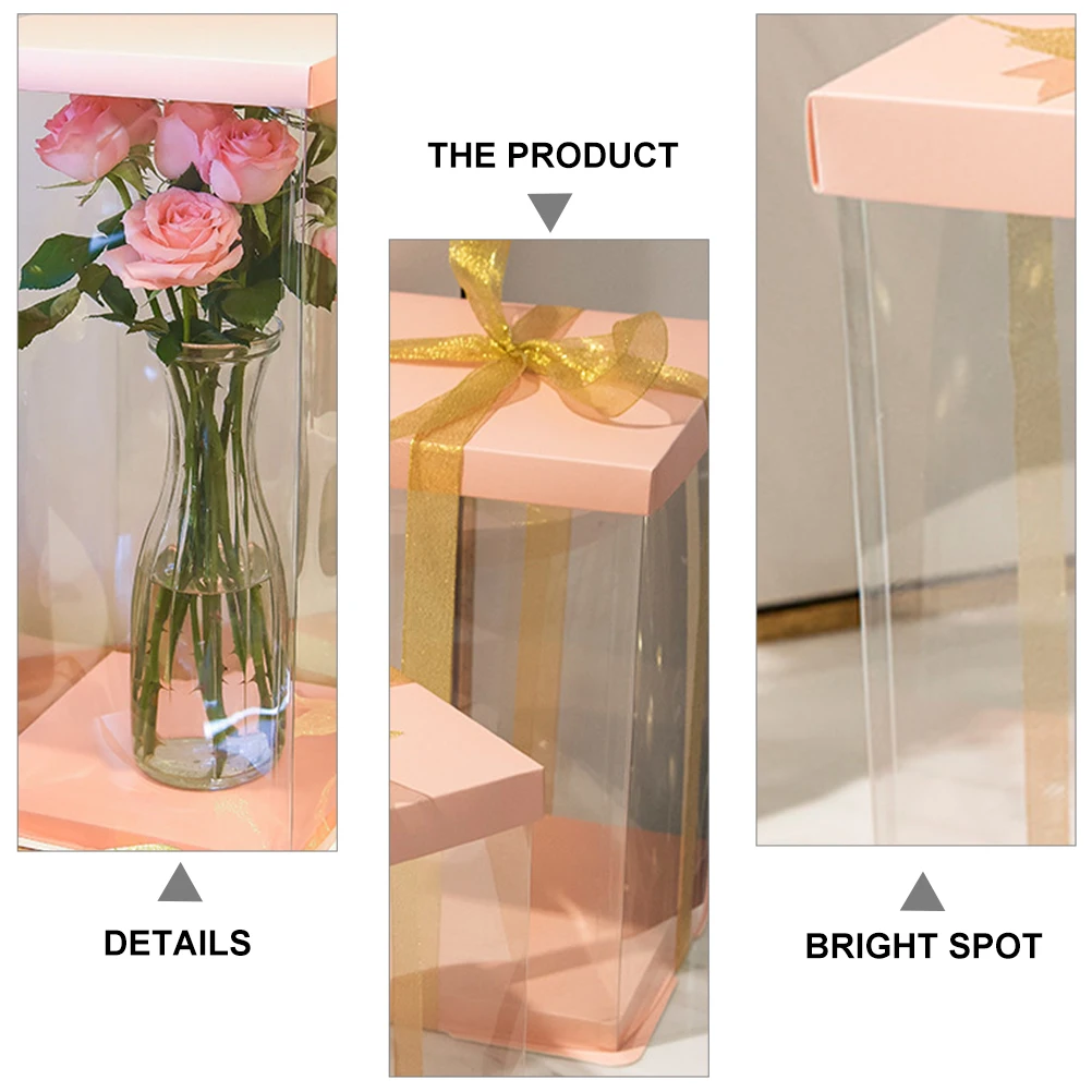 

5 Pcs Cake Box Square Container Holder with Lid Wrapping Case Storage Packing Transparent Boxes Baking