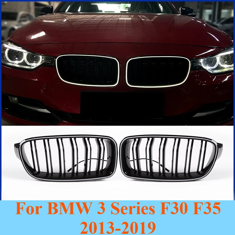 

For BMW 3 Series F30 F35 2013-2019 LED Glow Front Grille Dual Slat Kidney Grille with Lights Illuminated Exterior Accessories