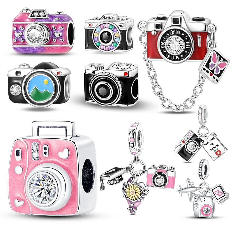 

Original Charm 925 Silver Time Travel Camera Series Charms Beads Fits 3mm Original Bracelet For Women DIY Fine Jewelry Gifts Hot