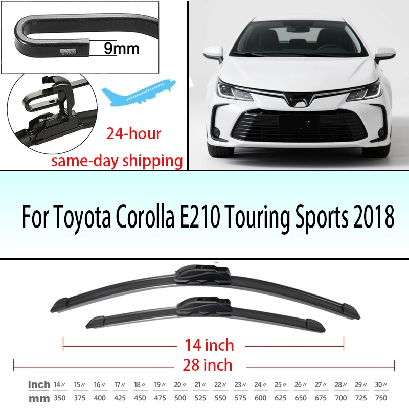 

Front Windshield Wiper Blades For Toyota Corolla E210 Touring Sports 2018 2019 2020 2021 2022 2023 Hybrid Car Accessories 28+14