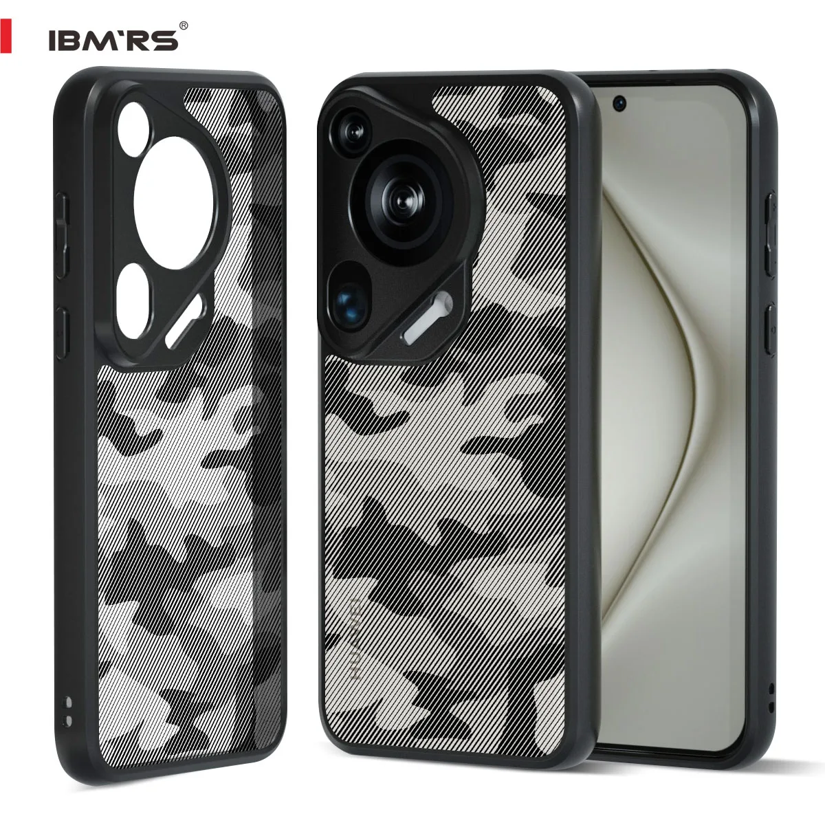 

IBMRS for Huawei Pura 70 Ultra Phone Case,Translucent Matte Slim Shockproof Anti-Fingerprint Protective Cover - Black camo