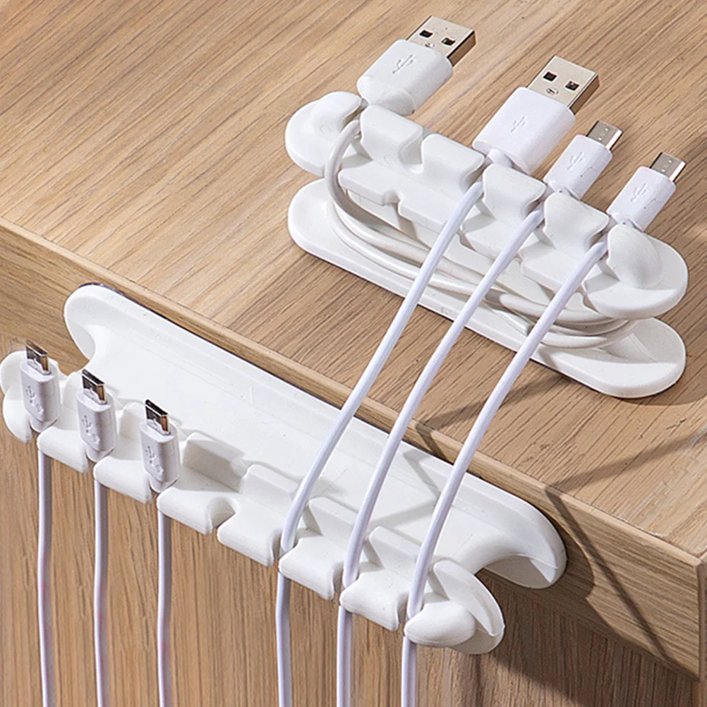 

2pcs Cable Organizer Clips Adhesive Desk Wire Holder for USB Computer Cords Silica Gel Management Solution