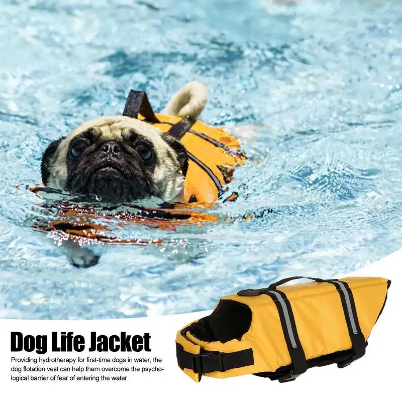 Pet Life Safety Vest LifeJacket For Dogs High Buoyancy Reflective Pet Swimsuit Rescue Handle Pupy Floatation Vest Pet Swim Wear