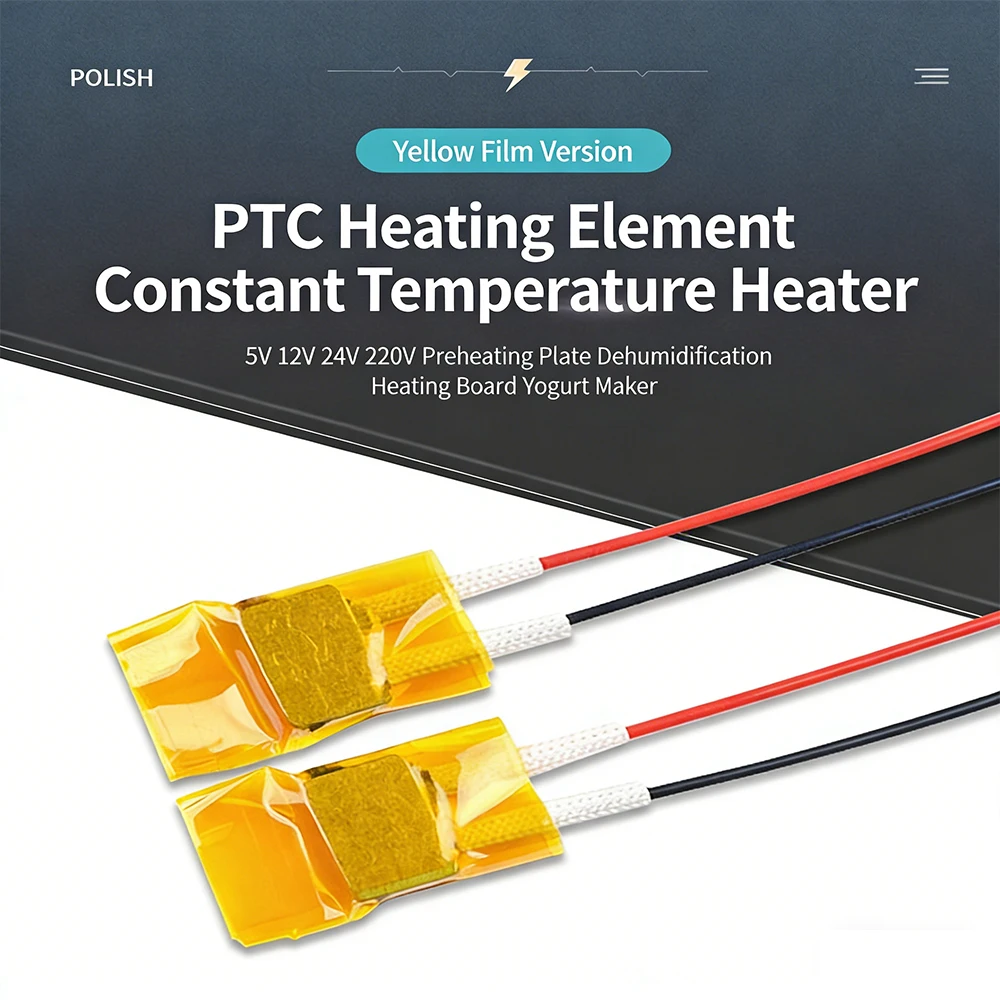 10PCS PTC Heater Chip Constant Temp Heating Element 5V 12V 24V 220V for Yogurt Machine Dehumidifier Preheating Plate 50C-270C