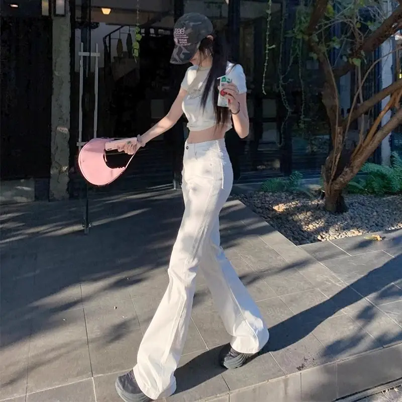 Jean à cloche Y2K pour femmes, vêtements évasés, coupe Bootcut, trompette, allongement des jambes, Silhouette en forme de poire, Denim féminin, mode Chic