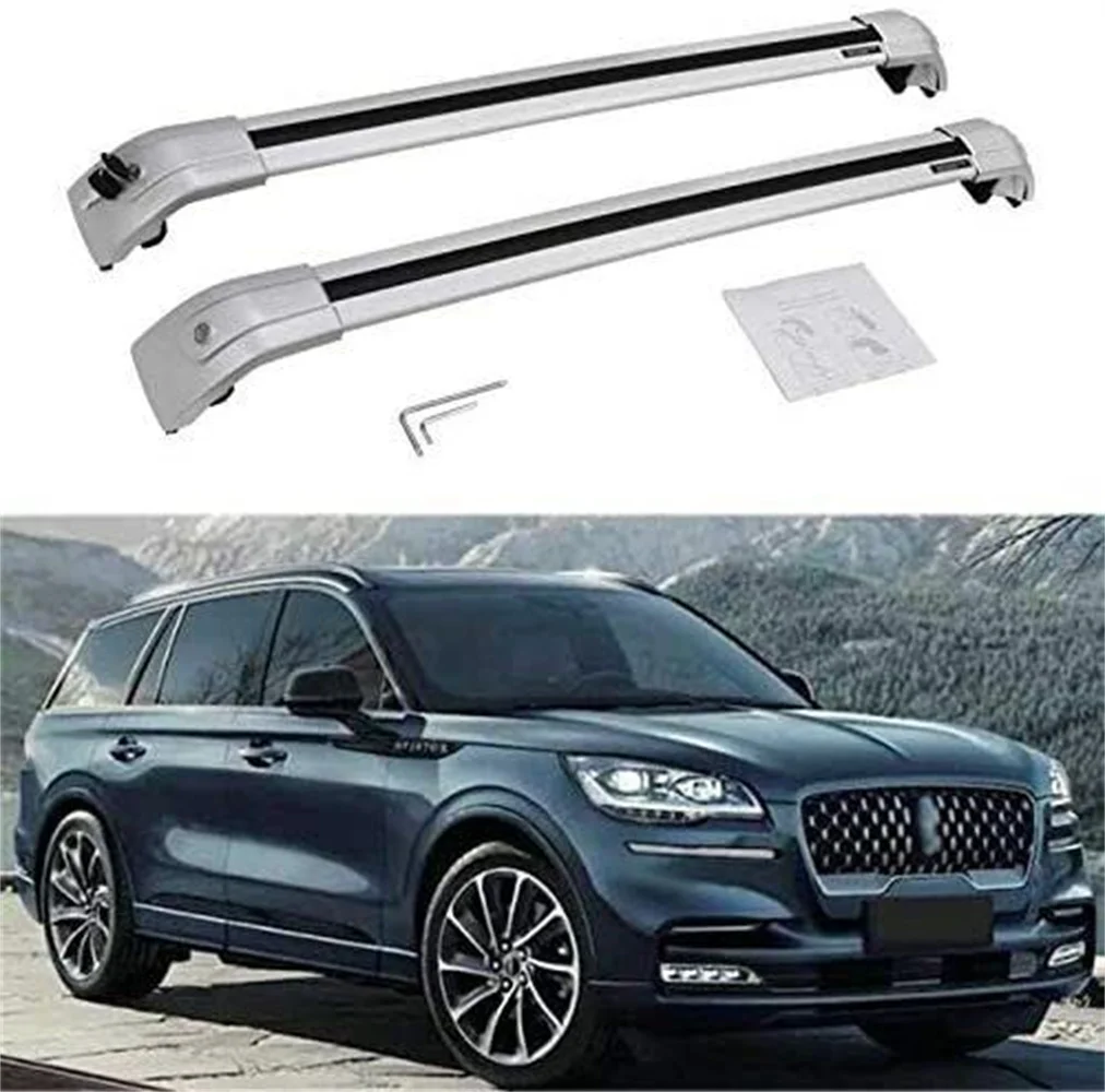 

2Pcs Fits for Lincoln Aviator 2018-2021 Roof Rail Rack Cross Bars Crossbars