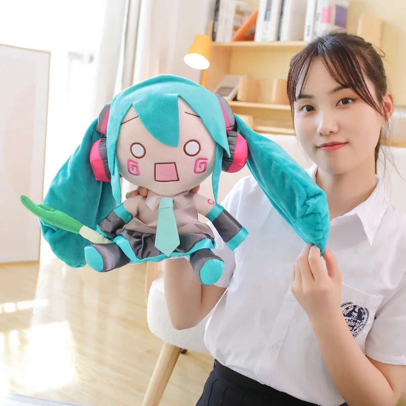 Kawaii Hatsune Miku Plush Toy Fuwafuwa Anime Stuffed Doll SEGA Miku Cushion Pillow Soft Room Decor Peluche Fans Boys Girls Gift