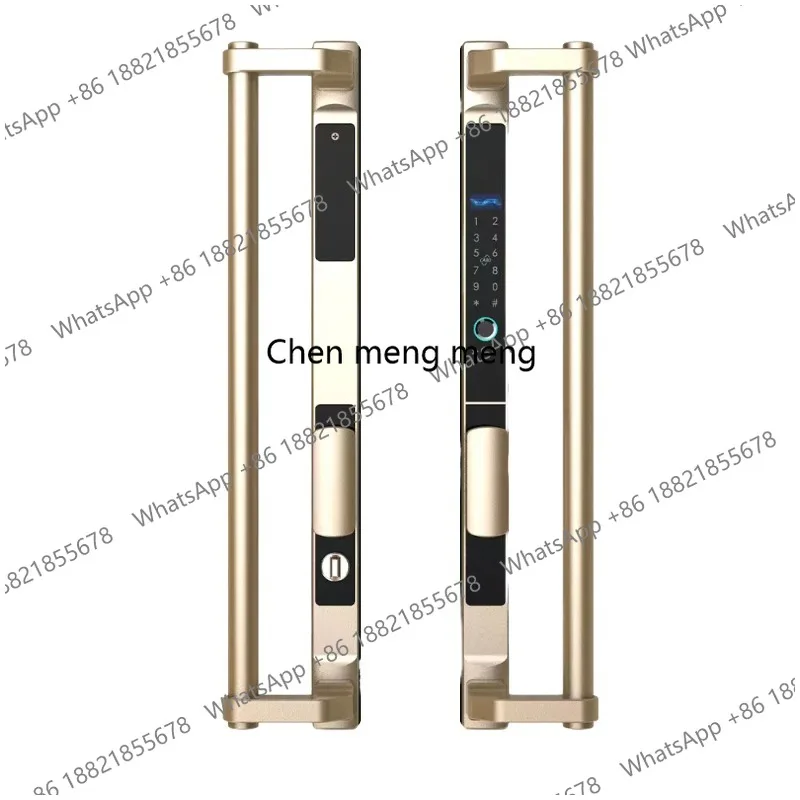 

Luxury Connected Waterproof Glass Aluminum Alloy Door Large Handle Smart Fingerprint Code Lock for