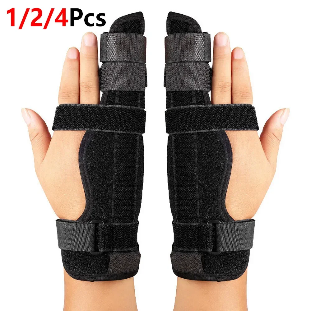 1/2/4Pcs Adjustable Finger Splint, Pinky Ring Finger Hand Brace with Aluminum Plate Support for Sports Work Daily Use