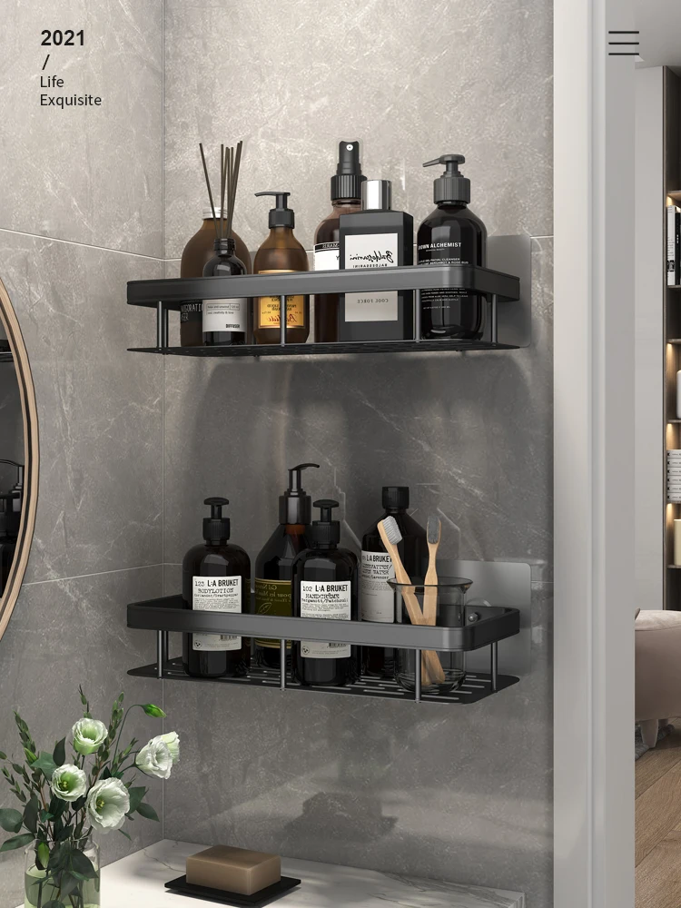 Bathroom Storage Rack Shower Gel Shampoo Bottles Organizer Shelf Holder Over the Toilet Racks Corner Bracket Stand Shelves