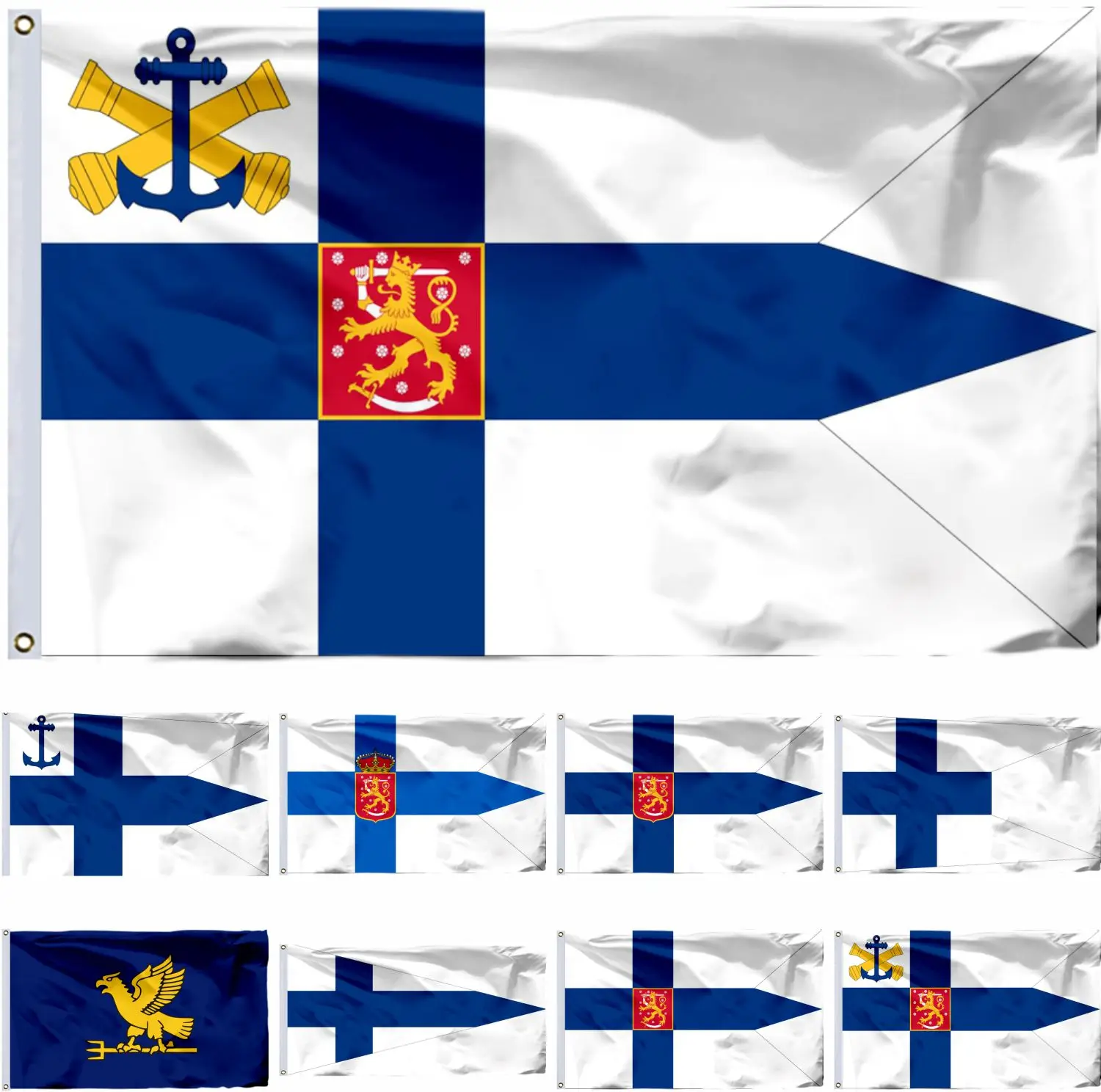 

Finland Commander Navy Flag 3X5FT 90X150CM Meritiedustelupataljoona Banner 21x14cm