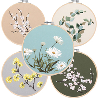 Flower Embroidery Kit for Beginners with Pattern and Instructions Cross Stitch Kits Threads and Needles
