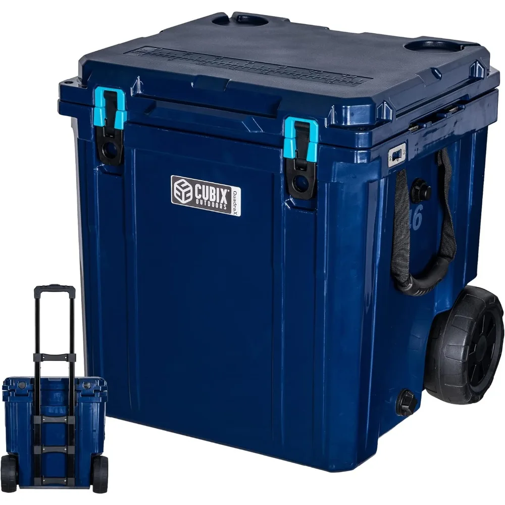 46QT Wheeled Rotomolded Portable Hard Cooler for Camping, Fishing, Beach | Heavy Duty Insulated Ice Chest