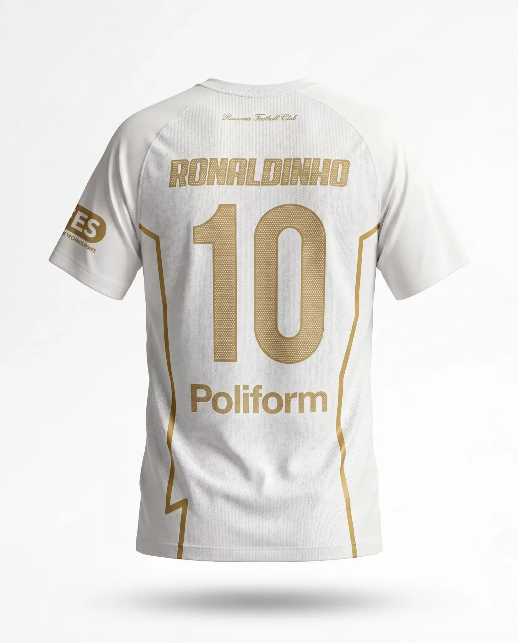Nouveau Maillot de Foot Italie Édition Limitée Ronaldinho 2026 – Réplique Rétro N°10 Or et Blanc pour Collection de Fans