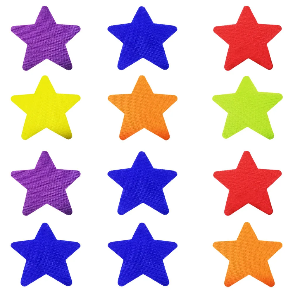 

12Pcs Colorful Carpet Markers Star Stickers Home Classroom Floor Labels Reusable Adhesive for Child Seat Recognition Learning