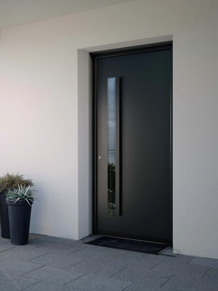 Sixinalu Casement Doors Front Entrance Exterior Security Entry Door With Sidelight Aluminum Profile Home Decor Custom Panel