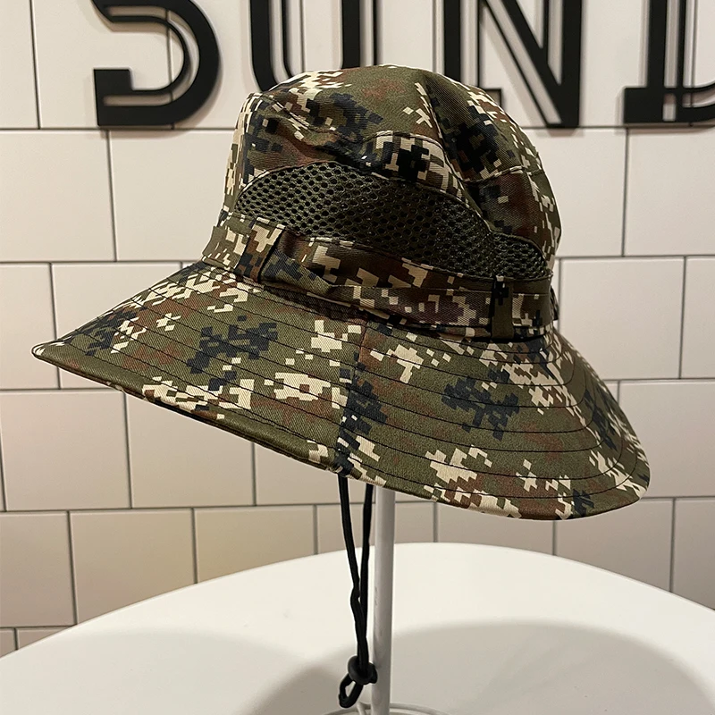 

Family Camo Fisherman Hat Children's Large Brim Summer Sun Protection Outdoor Hiking Fishing