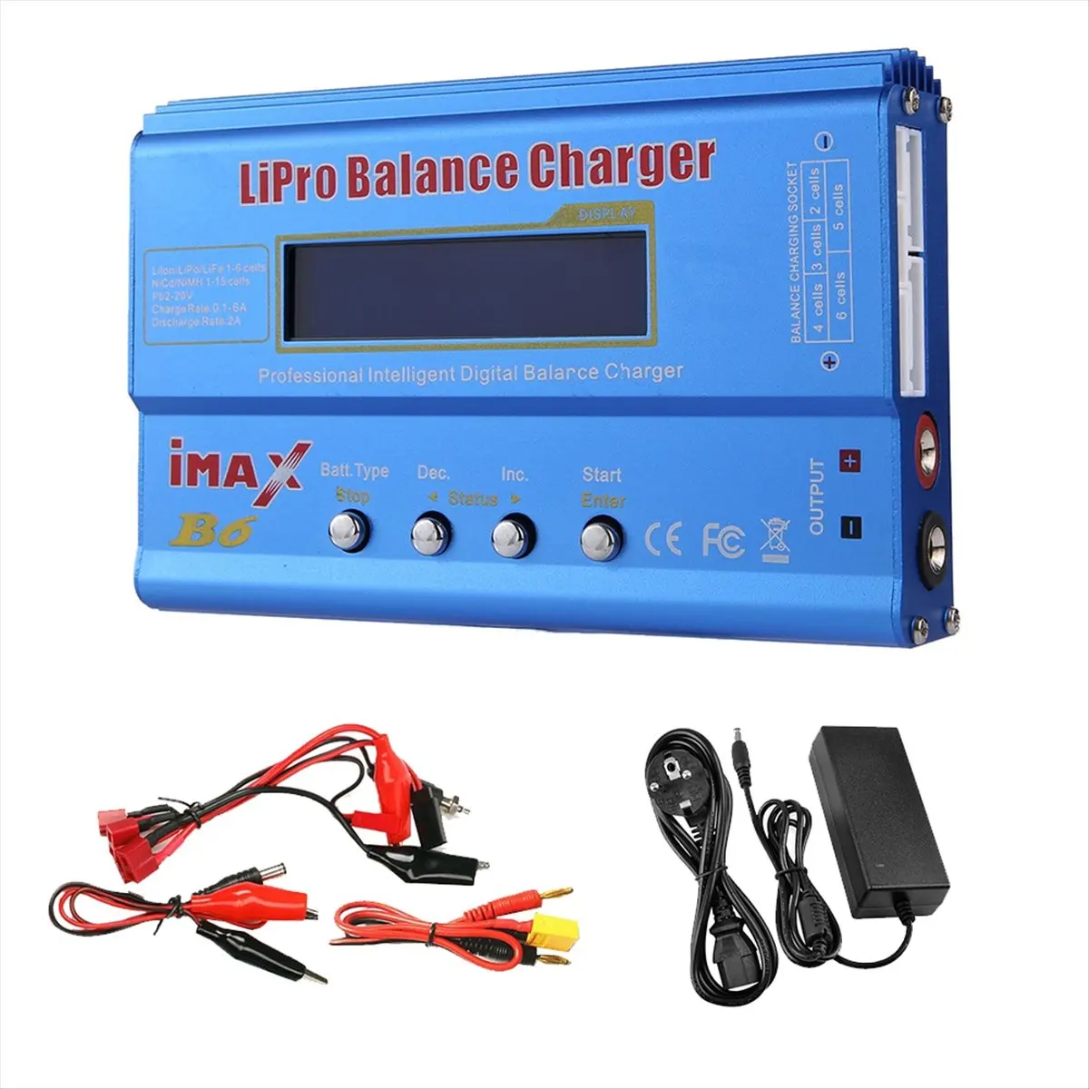 ABGN For B6 80W Lipo Battery Charger+ Lipo NiMh Li-Ion Ni-Cd Digital Lipro Balance Charger Battery Charger EU Plug