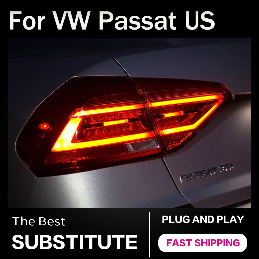 

Задние фонари для Passat US LED 2016-2018 Светодиодные задние фонари DRL, указатель поворота, задний фонарь заднего хода, резервный фонарь, аксессуары для установки